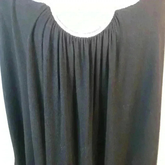 Green Envelope LA Women’s 1X Black Pin Tucked Sleeveless Blouse Sheer Top - Picture 3 of 6